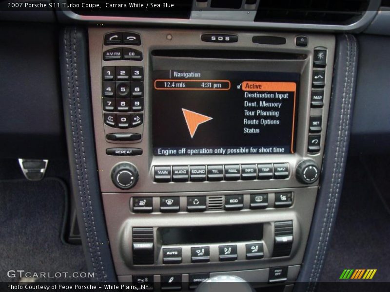 Carrara White / Sea Blue 2007 Porsche 911 Turbo Coupe