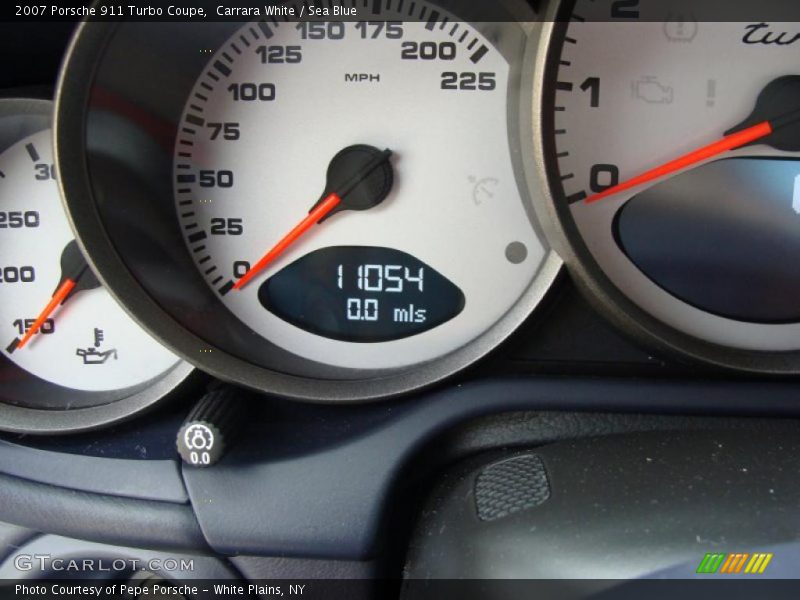 Carrara White / Sea Blue 2007 Porsche 911 Turbo Coupe
