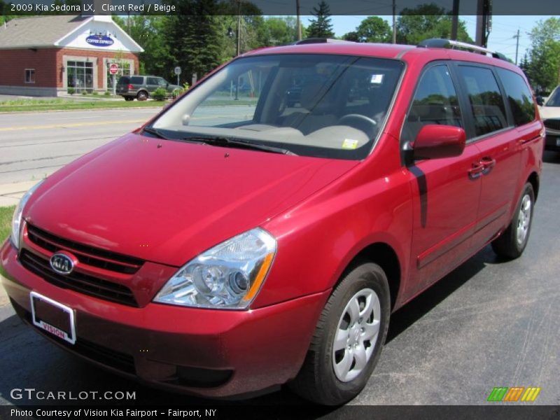 Claret Red / Beige 2009 Kia Sedona LX