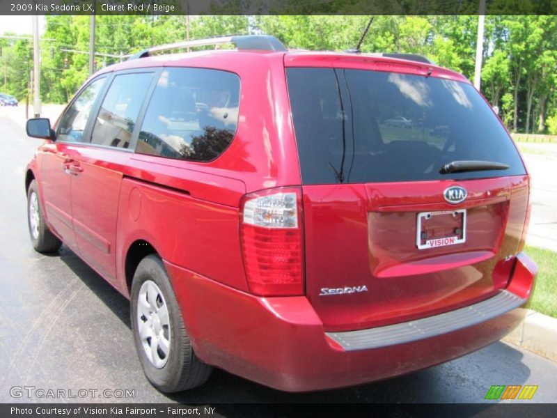 Claret Red / Beige 2009 Kia Sedona LX