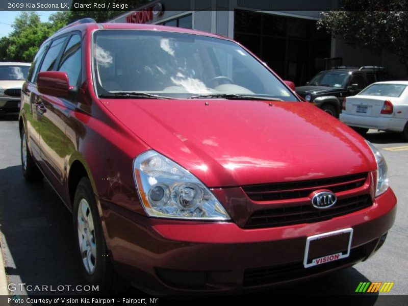 Claret Red / Beige 2009 Kia Sedona LX