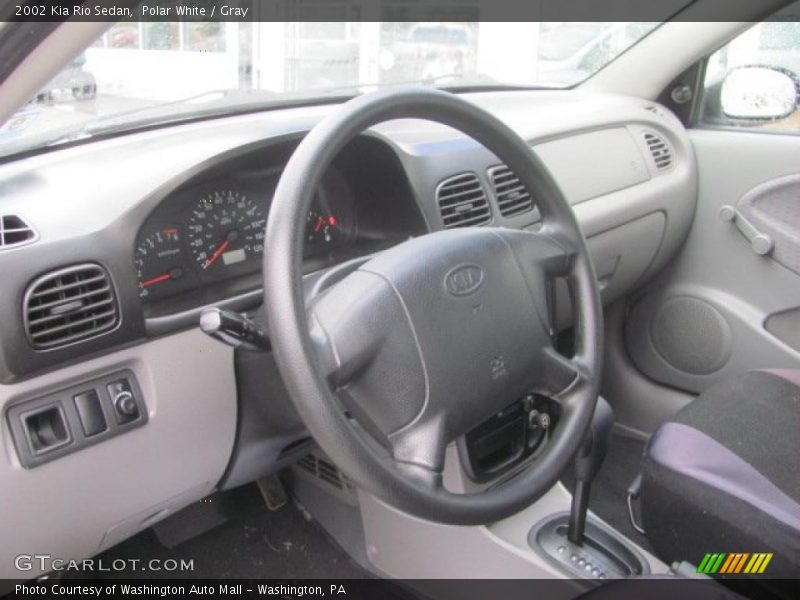 Polar White / Gray 2002 Kia Rio Sedan