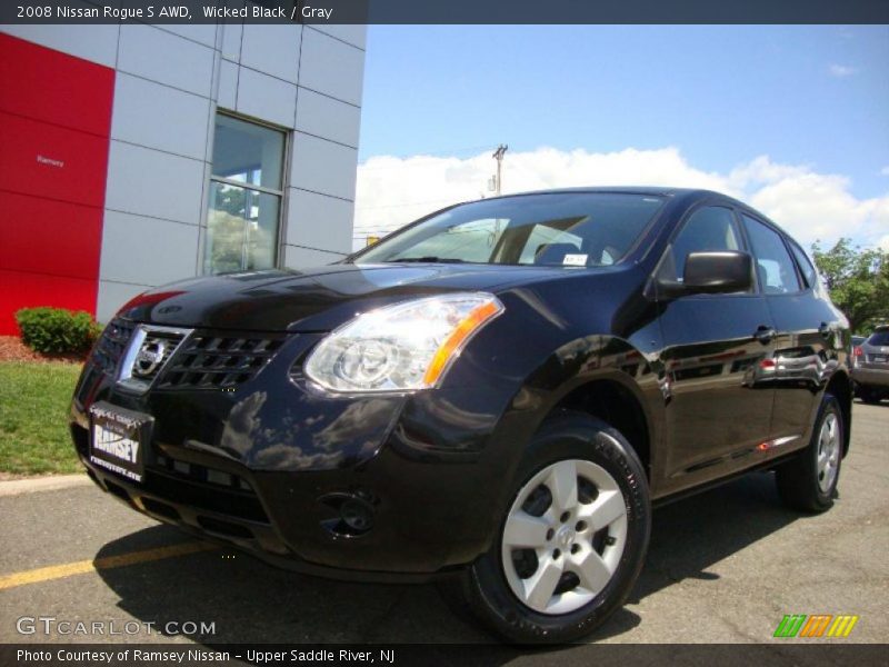 Wicked Black / Gray 2008 Nissan Rogue S AWD