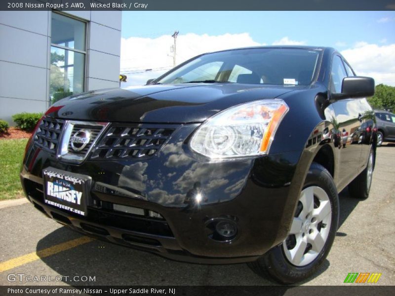 Wicked Black / Gray 2008 Nissan Rogue S AWD