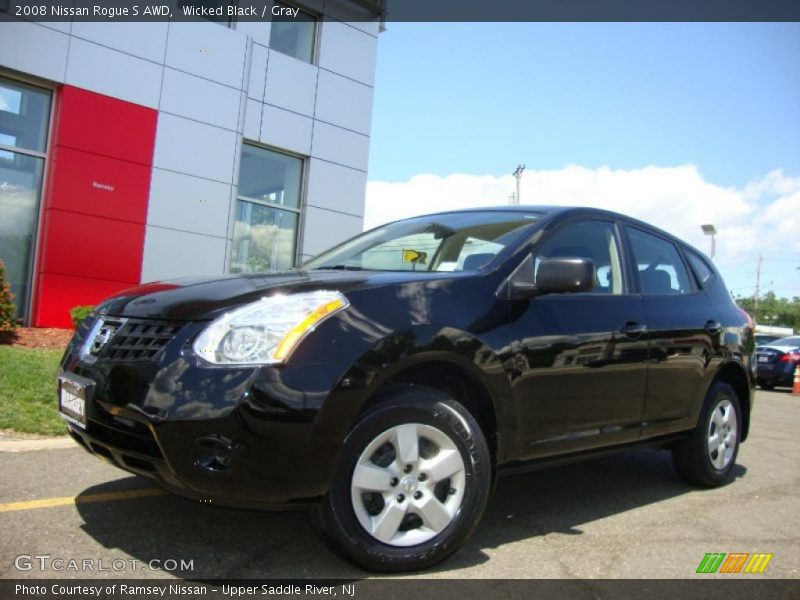 Wicked Black / Gray 2008 Nissan Rogue S AWD