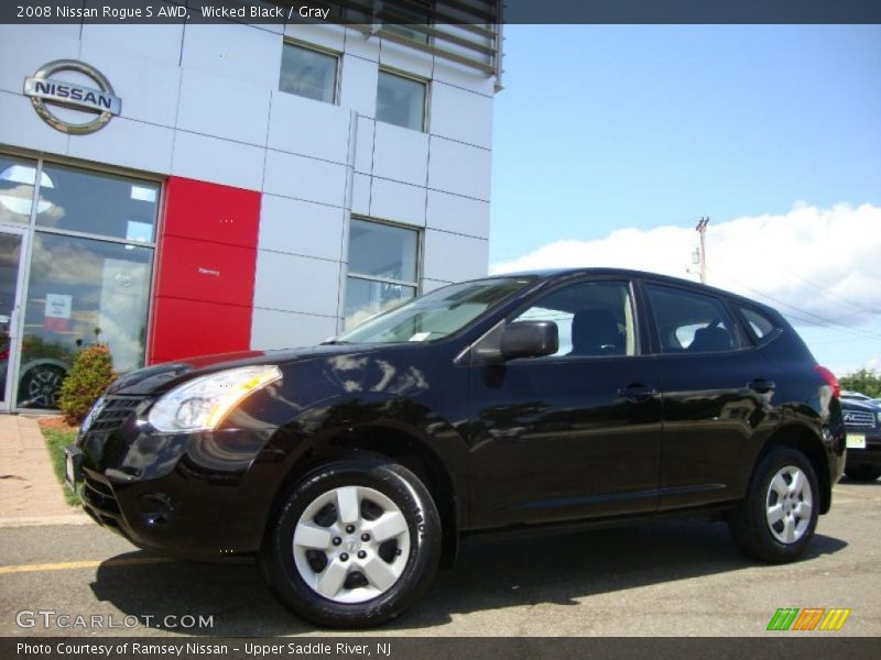 Wicked Black / Gray 2008 Nissan Rogue S AWD