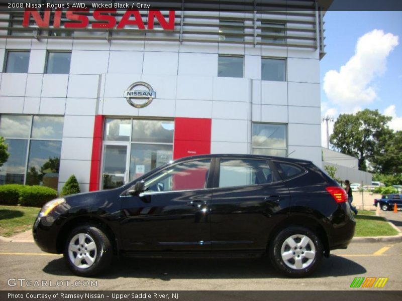 Wicked Black / Gray 2008 Nissan Rogue S AWD