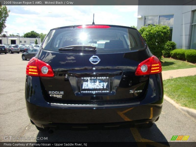 Wicked Black / Gray 2008 Nissan Rogue S AWD