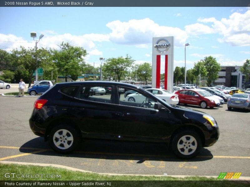 Wicked Black / Gray 2008 Nissan Rogue S AWD