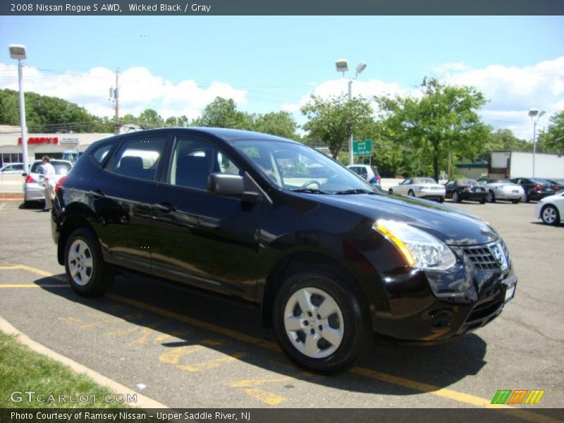 Wicked Black / Gray 2008 Nissan Rogue S AWD