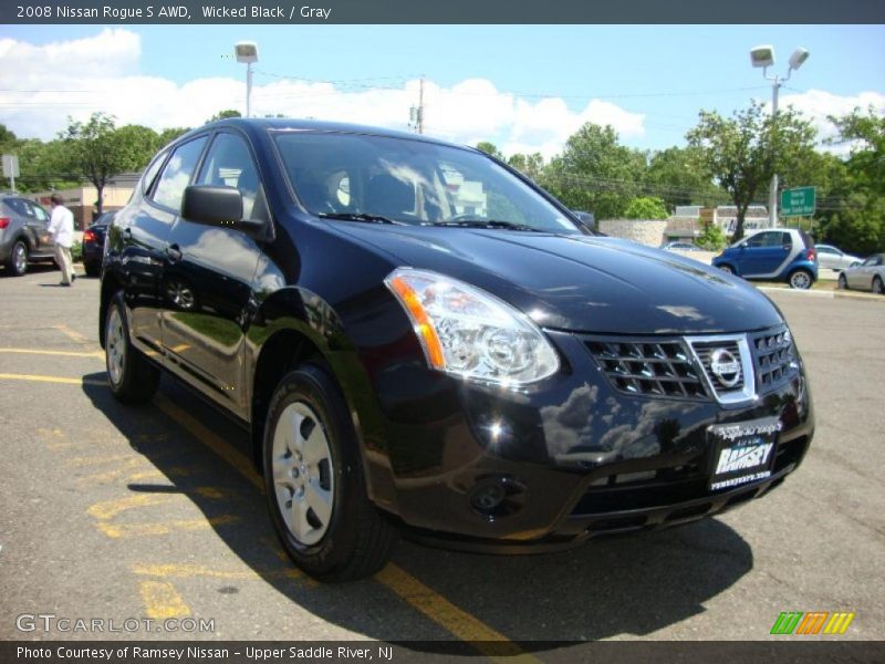 Wicked Black / Gray 2008 Nissan Rogue S AWD