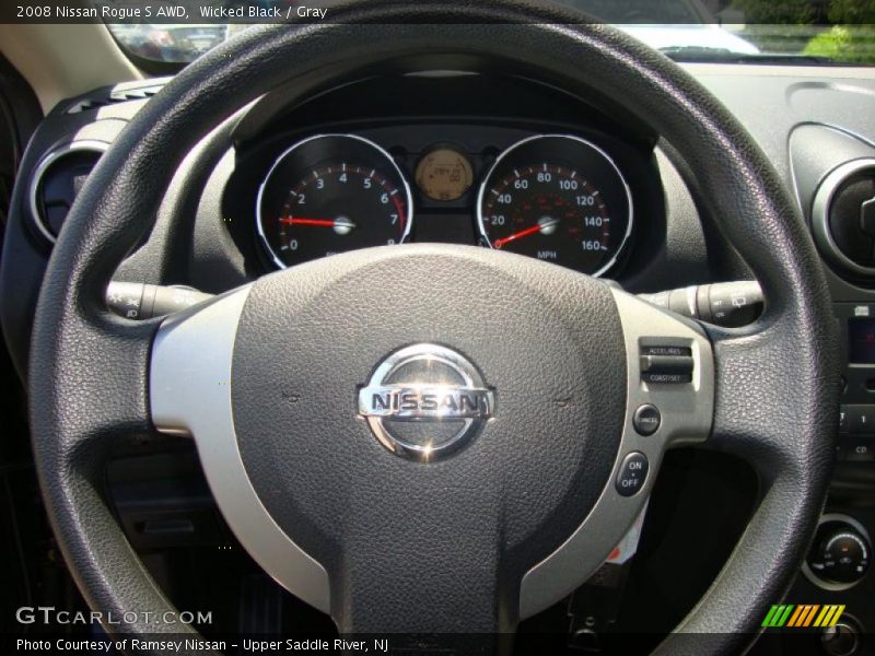 Wicked Black / Gray 2008 Nissan Rogue S AWD