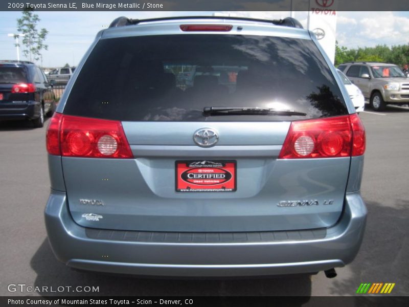 Blue Mirage Metallic / Stone 2009 Toyota Sienna LE