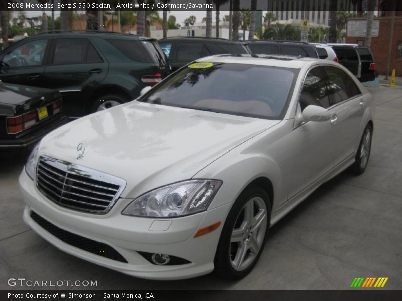 Arctic White / Cashmere/Savanna 2008 Mercedes-Benz S 550 Sedan