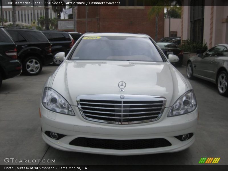 Arctic White / Cashmere/Savanna 2008 Mercedes-Benz S 550 Sedan