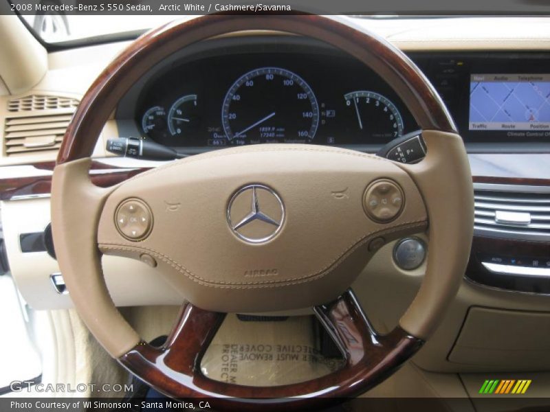 Arctic White / Cashmere/Savanna 2008 Mercedes-Benz S 550 Sedan