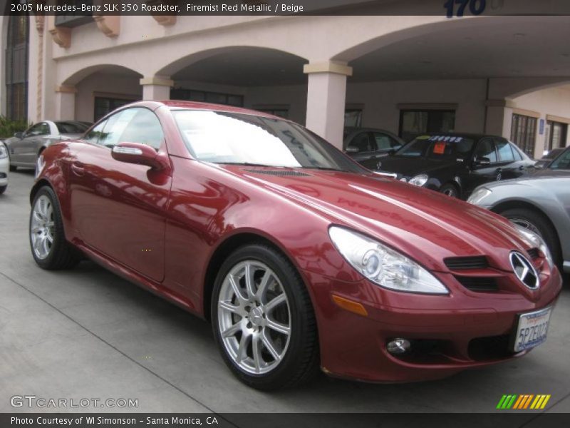 Firemist Red Metallic / Beige 2005 Mercedes-Benz SLK 350 Roadster