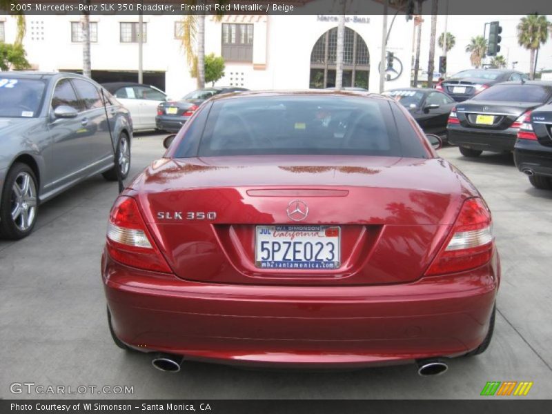 Firemist Red Metallic / Beige 2005 Mercedes-Benz SLK 350 Roadster