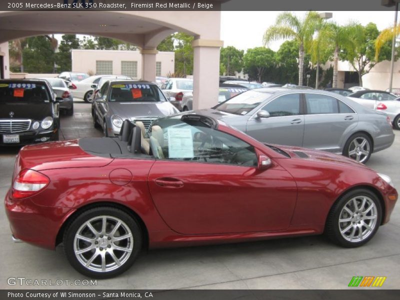 Firemist Red Metallic / Beige 2005 Mercedes-Benz SLK 350 Roadster