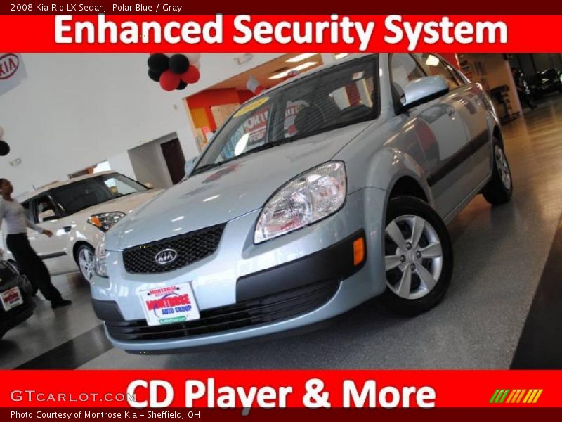 Polar Blue / Gray 2008 Kia Rio LX Sedan
