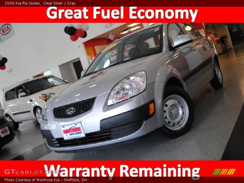 Clear Silver / Gray 2009 Kia Rio Sedan