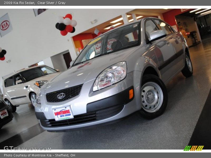 Clear Silver / Gray 2009 Kia Rio Sedan