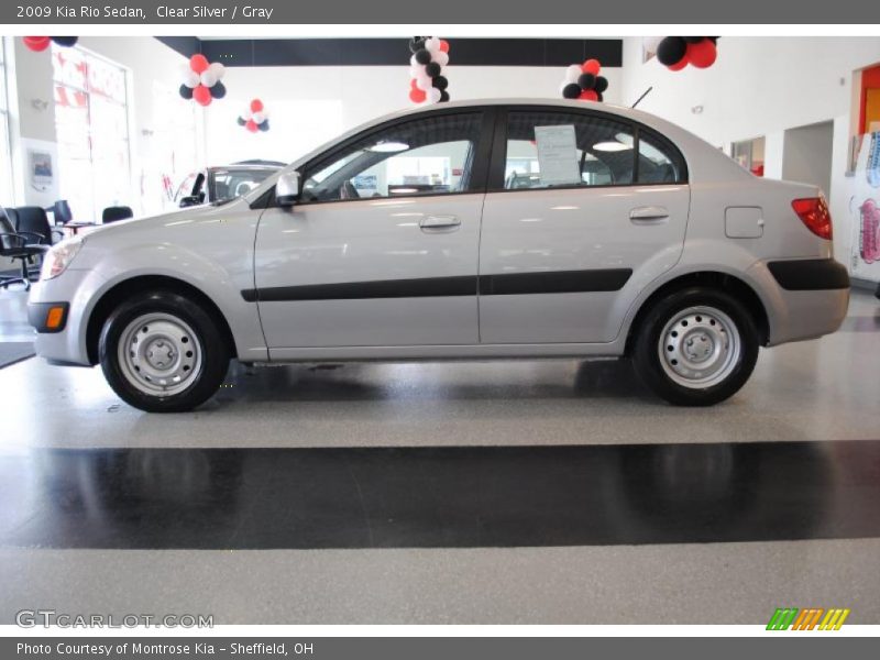 Clear Silver / Gray 2009 Kia Rio Sedan