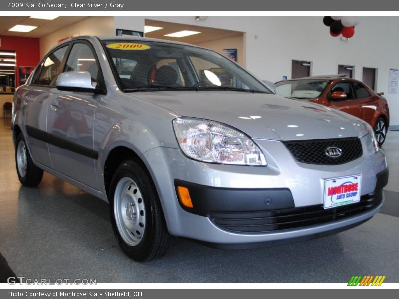 Clear Silver / Gray 2009 Kia Rio Sedan
