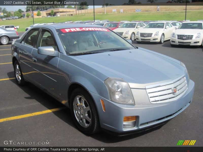 Sunset Blue / Cashmere 2007 Cadillac CTS Sedan