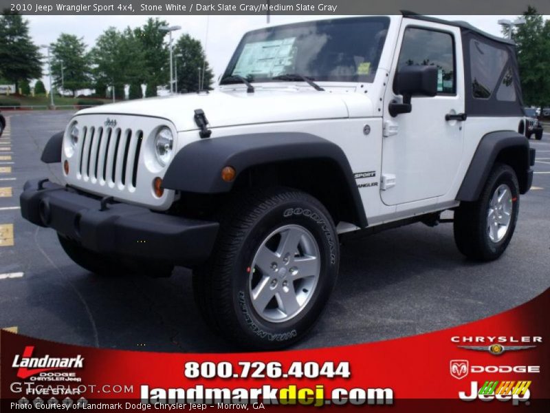 Stone White / Dark Slate Gray/Medium Slate Gray 2010 Jeep Wrangler Sport 4x4