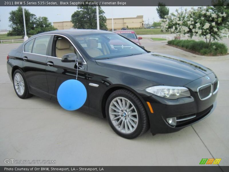 Black Sapphire Metallic / Venetian Beige 2011 BMW 5 Series 535i Sedan