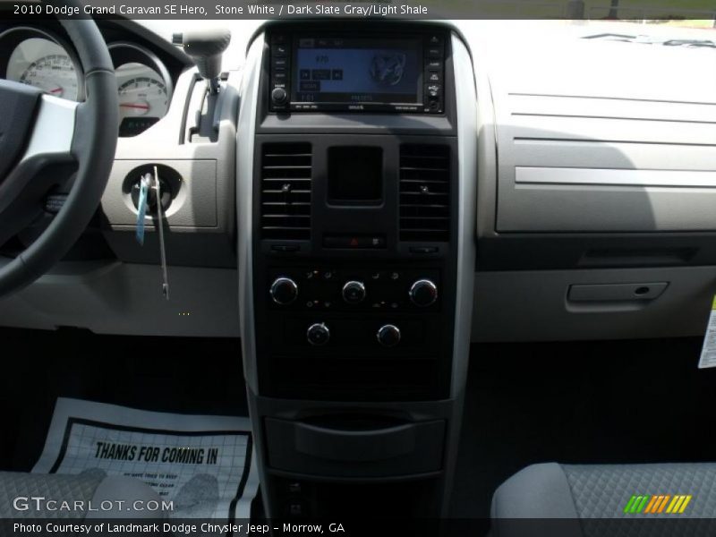 Stone White / Dark Slate Gray/Light Shale 2010 Dodge Grand Caravan SE Hero
