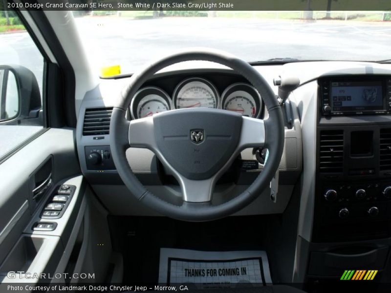 Stone White / Dark Slate Gray/Light Shale 2010 Dodge Grand Caravan SE Hero