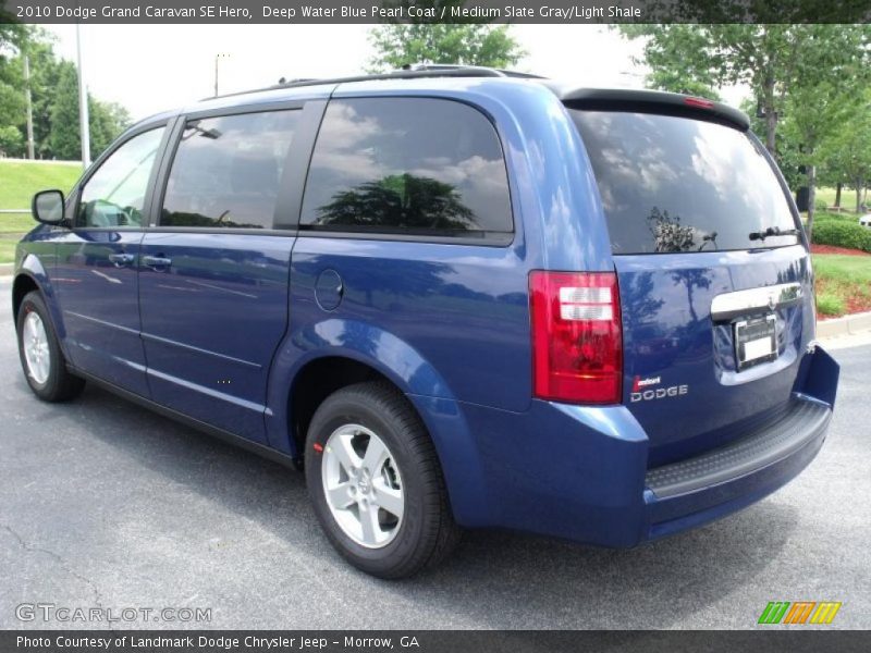 Deep Water Blue Pearl Coat / Medium Slate Gray/Light Shale 2010 Dodge Grand Caravan SE Hero