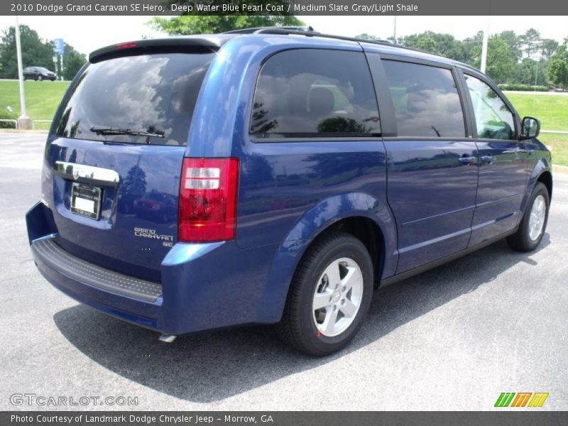 Deep Water Blue Pearl Coat / Medium Slate Gray/Light Shale 2010 Dodge Grand Caravan SE Hero