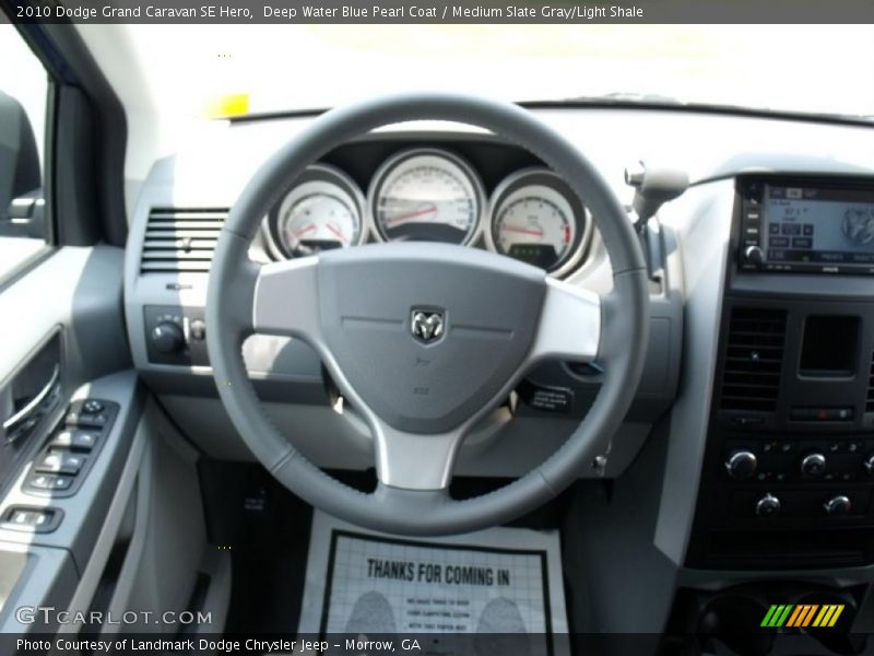 Deep Water Blue Pearl Coat / Medium Slate Gray/Light Shale 2010 Dodge Grand Caravan SE Hero