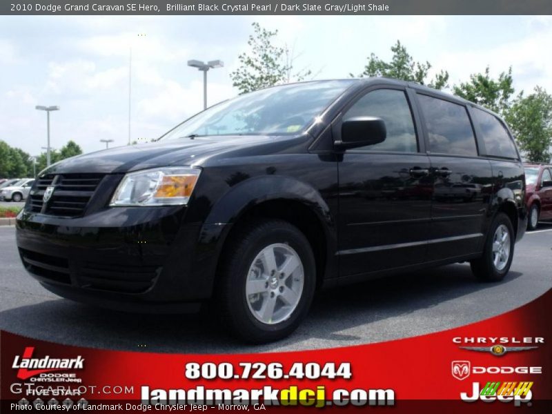 Brilliant Black Crystal Pearl / Dark Slate Gray/Light Shale 2010 Dodge Grand Caravan SE Hero