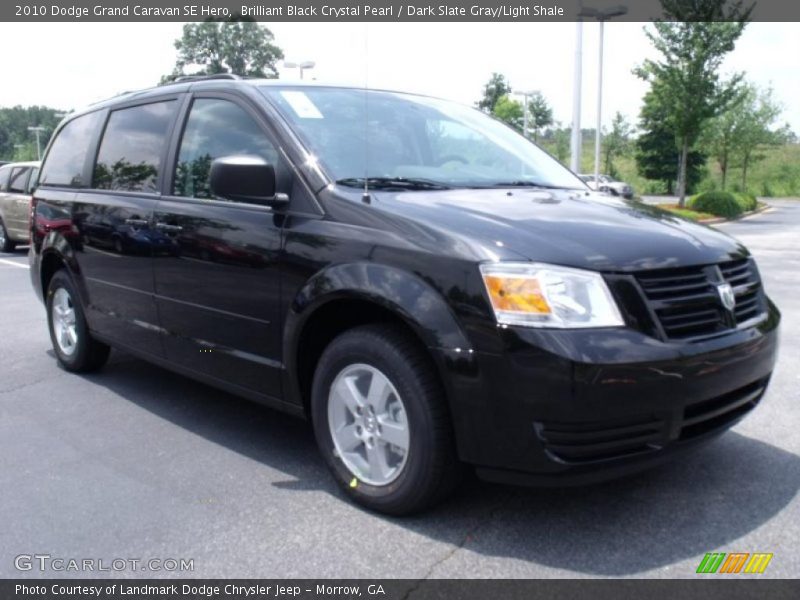 Brilliant Black Crystal Pearl / Dark Slate Gray/Light Shale 2010 Dodge Grand Caravan SE Hero