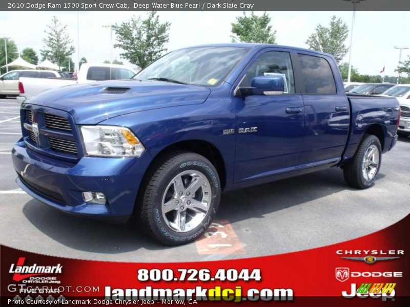 Deep Water Blue Pearl / Dark Slate Gray 2010 Dodge Ram 1500 Sport Crew Cab