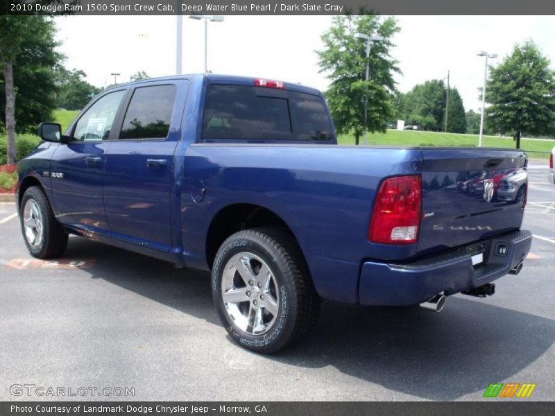 Deep Water Blue Pearl / Dark Slate Gray 2010 Dodge Ram 1500 Sport Crew Cab