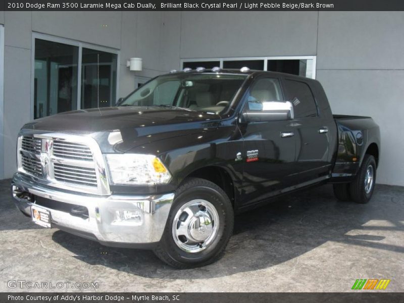 Brilliant Black Crystal Pearl / Light Pebble Beige/Bark Brown 2010 Dodge Ram 3500 Laramie Mega Cab Dually