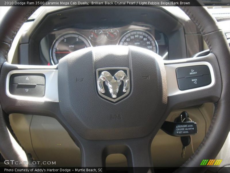 Brilliant Black Crystal Pearl / Light Pebble Beige/Bark Brown 2010 Dodge Ram 3500 Laramie Mega Cab Dually
