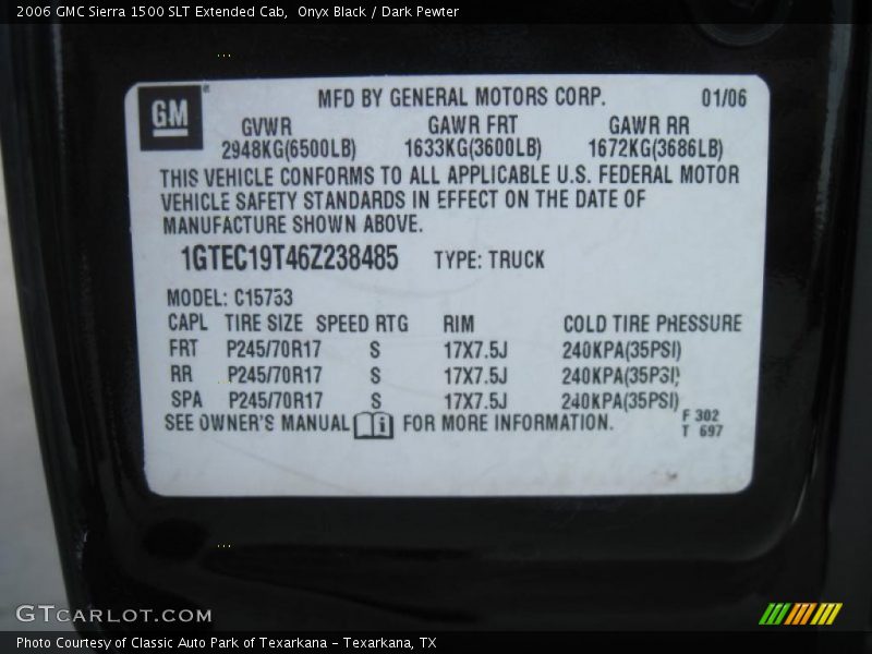 Onyx Black / Dark Pewter 2006 GMC Sierra 1500 SLT Extended Cab