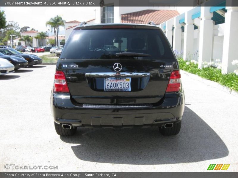 Black / Black 2007 Mercedes-Benz ML 350 4Matic