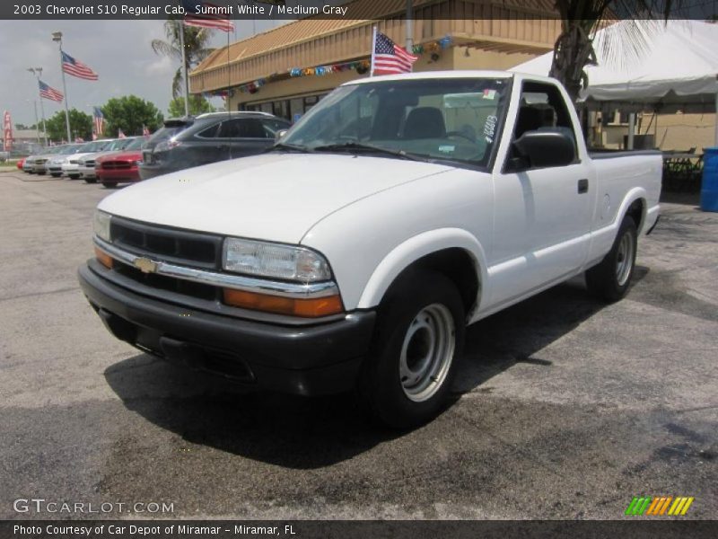 Summit White / Medium Gray 2003 Chevrolet S10 Regular Cab