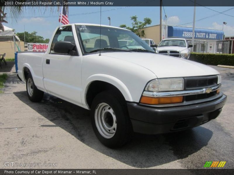 Summit White / Medium Gray 2003 Chevrolet S10 Regular Cab