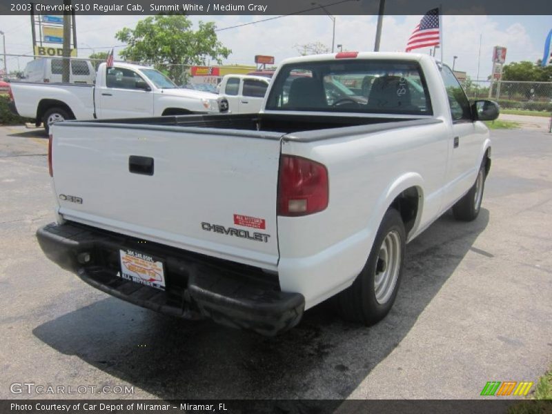 Summit White / Medium Gray 2003 Chevrolet S10 Regular Cab