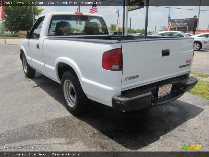 Summit White / Medium Gray 2003 Chevrolet S10 Regular Cab