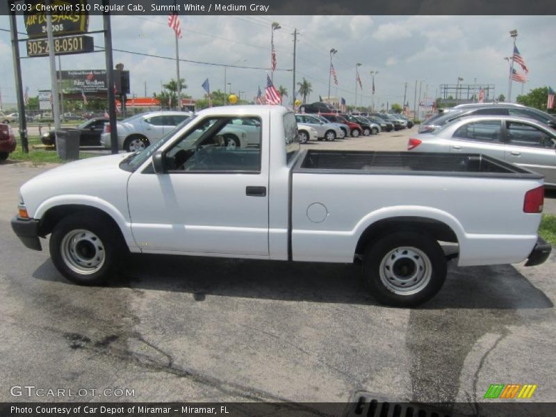 Summit White / Medium Gray 2003 Chevrolet S10 Regular Cab