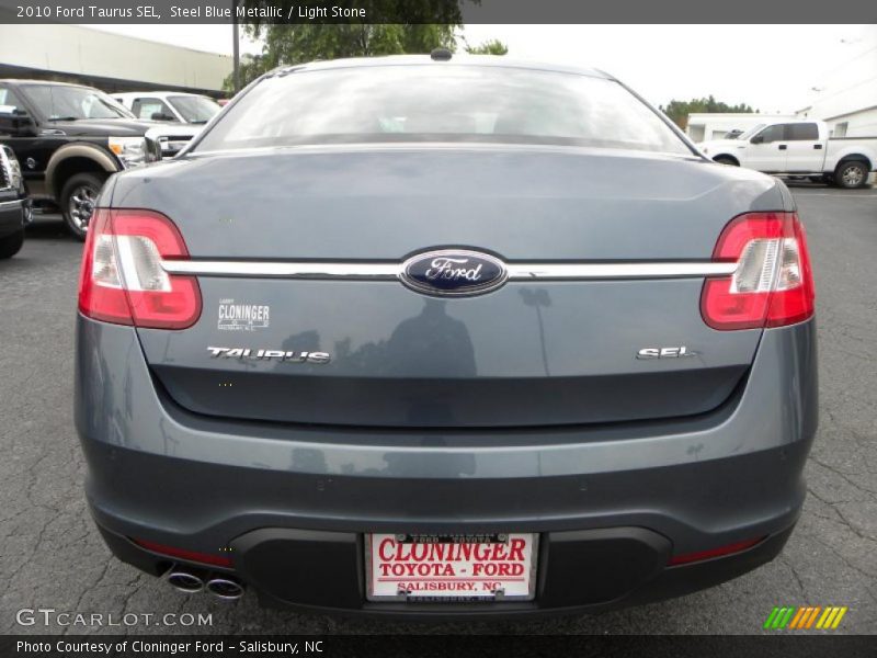 Steel Blue Metallic / Light Stone 2010 Ford Taurus SEL